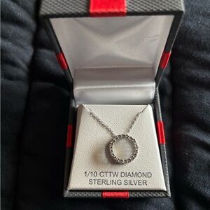 JCPenney Sterling Silver Diamond Circle Necklace